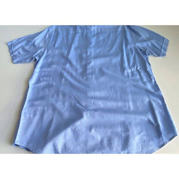 James Campbell Blue White Pattern Short Sleeve Button Shirt Men’s Sz L - Picture 11 of 13